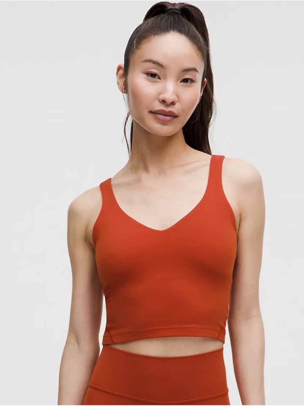 lululemon athletica Rust Red V-Neck Cropped Tank
